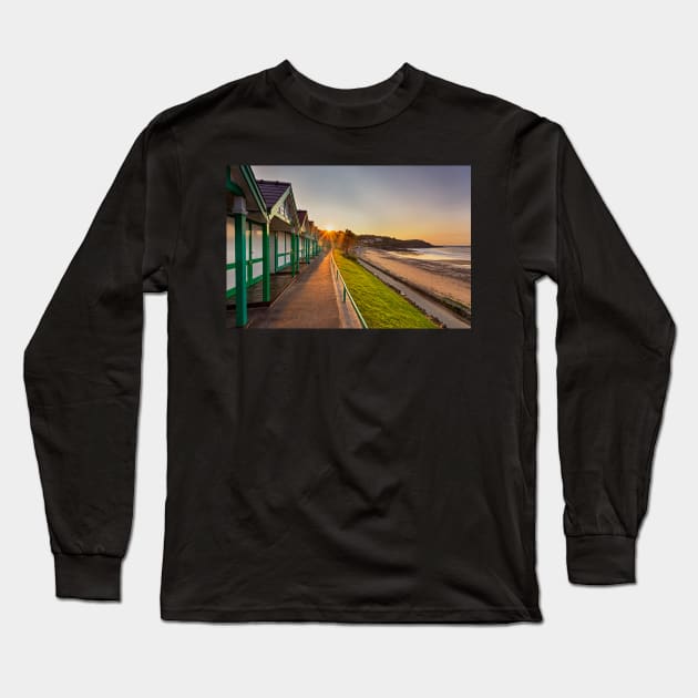 Langland Bay Beach Huts, Gower Long Sleeve T-Shirt by dasantillo